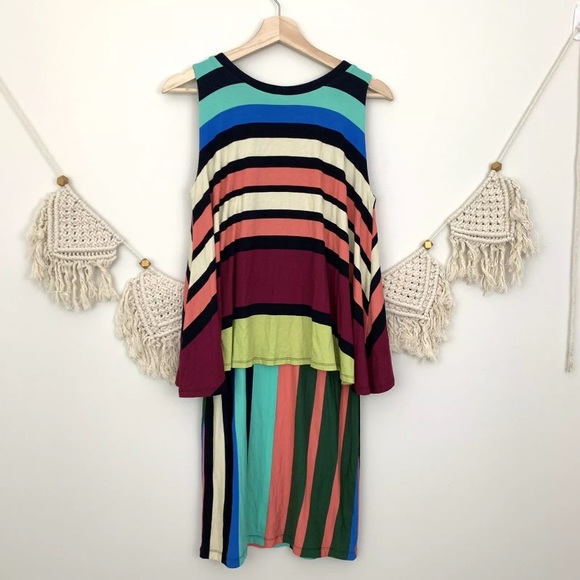 NWT Anthropologie Maeve Davina Striped Layered Dress - Picture 3 of 7